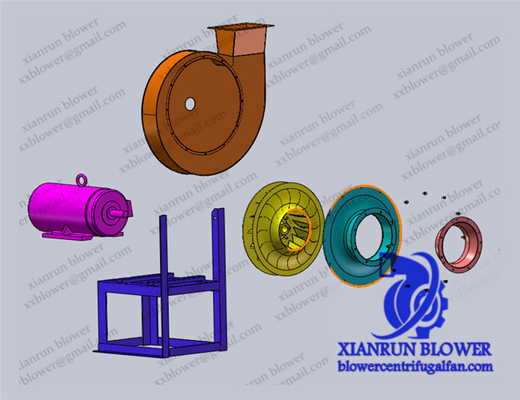 3000Pa -25425Pa Thiết kế quạt gió công nghiệp tùy chỉnh Bản vẽ Cường độ bê tông